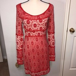 Free People Botanical Forest Red Dress Medium